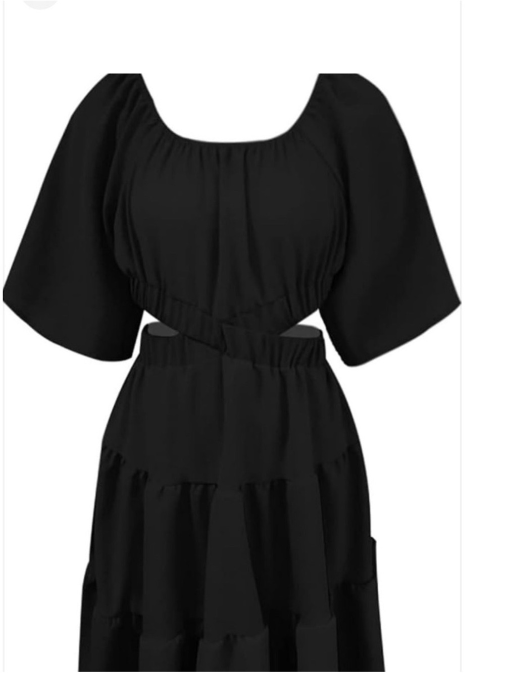 Women’s Black Cutout Peasant Top